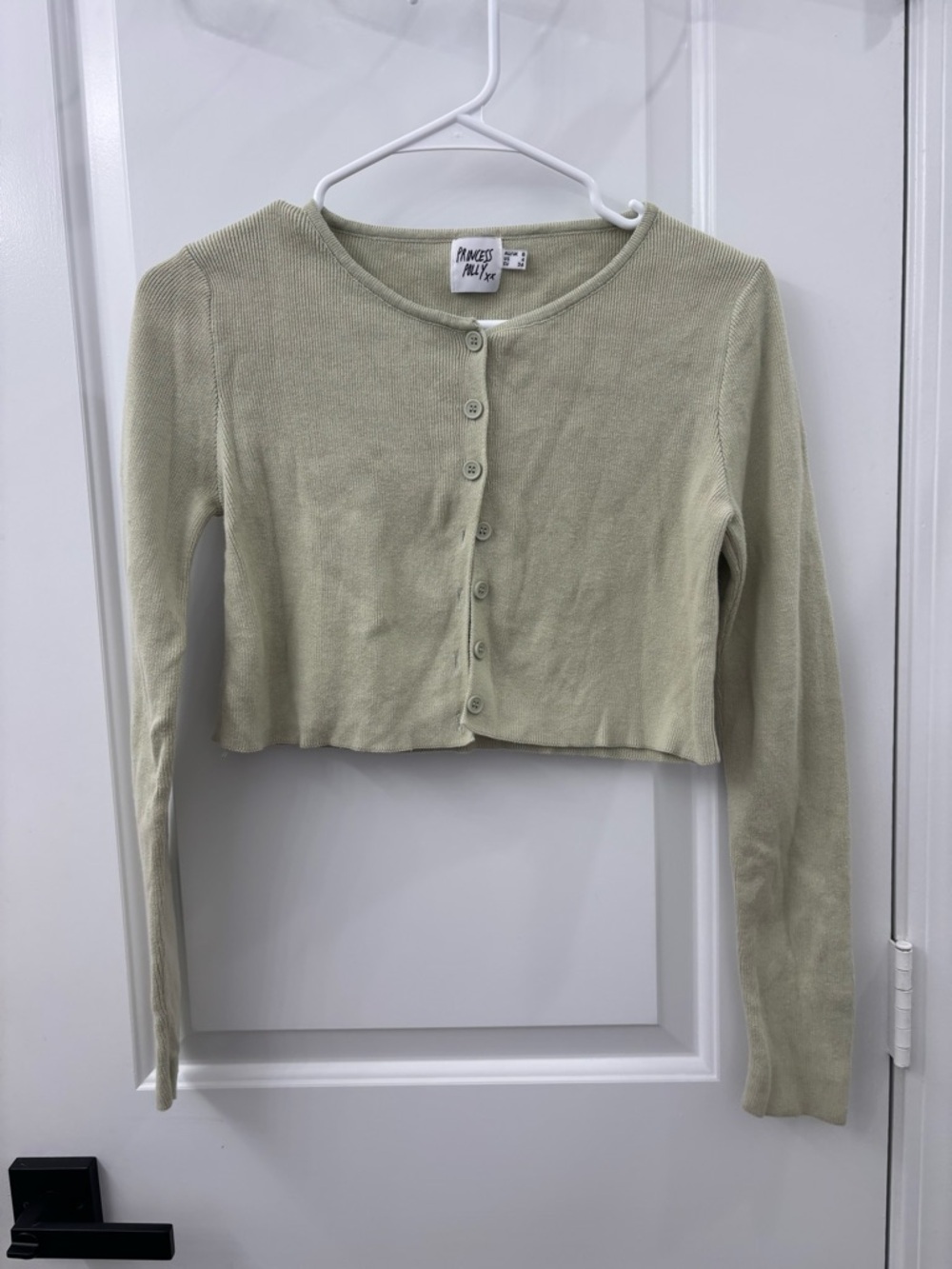 Princess Polly cropped button up sweater